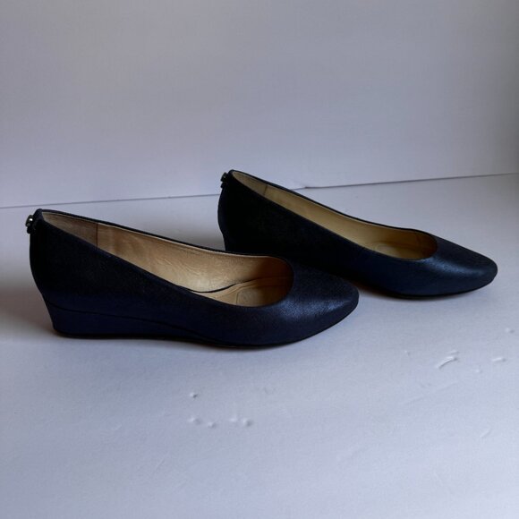 Womens Alex Marie Blue Leather Wedge Shoes Size 7M - Picture 3 of 14